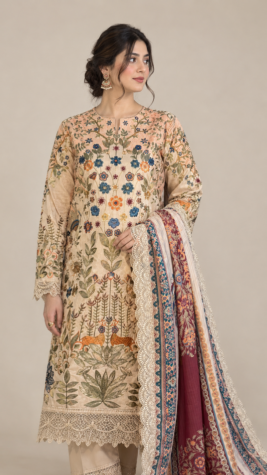 Rang-e-Haya 3 piece embroidered