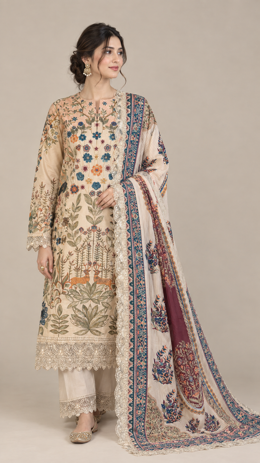 Rang-e-Haya 3 piece embroidered