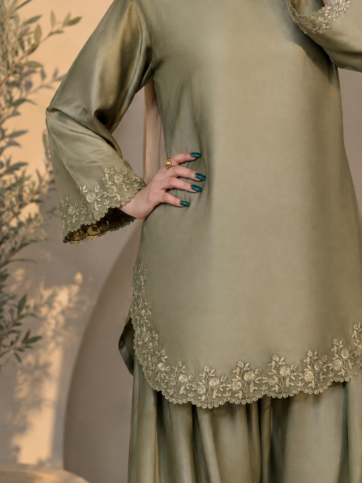 Zaitoon Bahar 2 Piece Silk