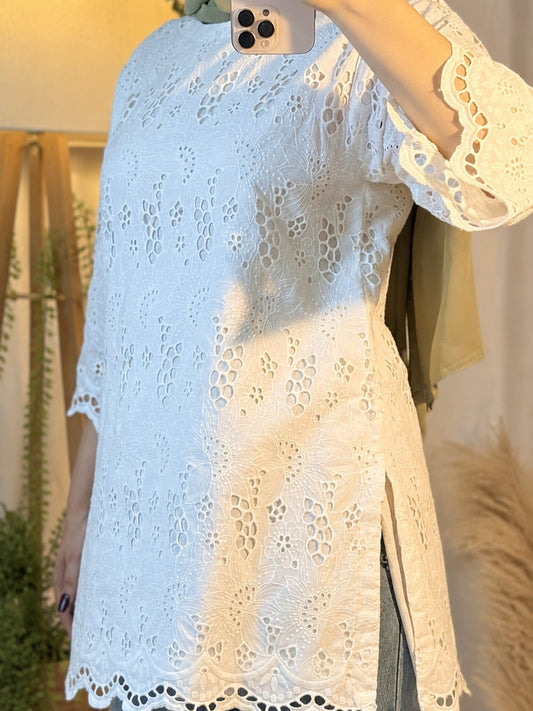 Susan Lace Embroidered Shirt