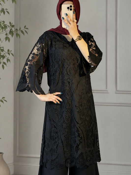 Aabnoos Lace 2 Piece Net